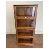 Wooden Barrister Style Bookcase with Glass Panes