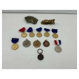 Various Medals with Belt Buckle and Clip