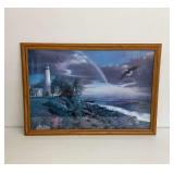Framed Lighthouse Print Signed Kevin Daniel