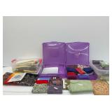 Fabric Squares and Remnants with Containers