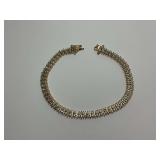 Sterling Silver Bracelet with Clear Gemstones