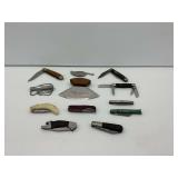 Folding Knives and Wooden Handled Ulu Knife