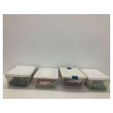 Containers of Fabric Squares and Pieces