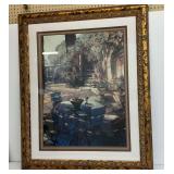 Sunlit Terrace Framed Print