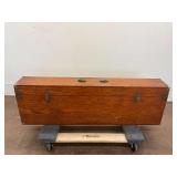 Wooden Chest with Table Leaves