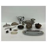 Metal Serving Items Including Kromex Tray and Lamb Mold