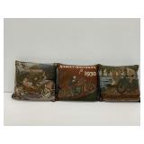 3 Harley Davidson Themed Decorative Pillows