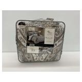 Nine Piece Queen Reversible Tisdale Olivia Gray Comforter Set