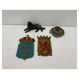 Four Decorative Items Including Two Swedish Coat of Arms