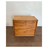 Two Drawer Wooden Filing Cabinet