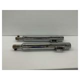 2 Motorcycle Chrome Exhaust Mufflers