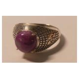 Sterling Silver Ring with Mohave Purple Turquoise Stone...size 11
