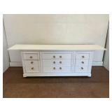 Dixie Nine-Drawer Wooden Dresser with Dropleaf Top