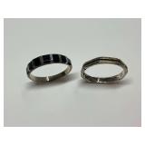 Two Sterling Silver Rings...Size 9