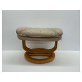 Upholstered Ottoman with Wooden Base