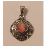 Sterling Silver and Pink Spiny Oyster Pendant