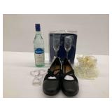 Wedding Themed Group with Tsantali Ouzo, Shoes, Champagne Flutes, and Decoration NO SHIPPING; YOU MUST BE 21 YEARS OR OLDER TO BID ON/BUY THIS LOT