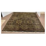 Floral Patterned Area Rug with Fringed Edges