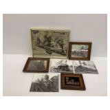 Seven Railroad Themed Framed Pictures and Wall Art