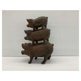 Cast Iron Stacked Pigs Figure