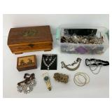 Wooden Jewelry Boxes with Jewelry and Accessories