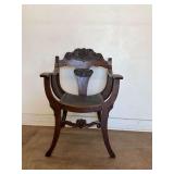 Victorian Era Hall Chair with Fleur-de-Lis Moifs