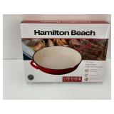 New in Box Hamilton Beach 12 Inch Enameled Cast Iron Fry Pan