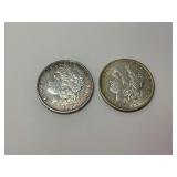 Two United States Morgan Silver Dollars
