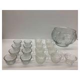 Punch Bowl with Various Design Cups