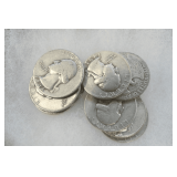 Ten United States 1964 or Before Silver Washington Quarters