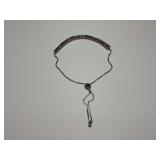 Sterling Silver and Multi Amethyst Adjustable Box Link Slide Bracelet...Opens to 10 in.