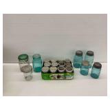Ball and Other Assorted Glass Canning Jars and Lids