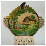 1974 Die-Cut Calendar with Rural Scene