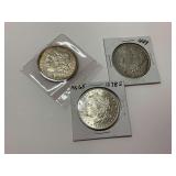 Three United States Morgan Silver Dollars
