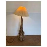 Figural Elephant Floor Lamp with Pleated Shade...works