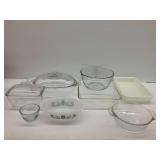Group of Glass Baking Dishes and Bowls