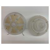 Two Vintage Glass Ceiling Light Fixture Shades