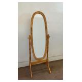 Oval Wooden Framed Cheval Mirror