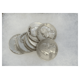 Ten United States 1964 or Before Silver Washington Quarters