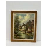 K.  Franke Framed Painting of "Frankischen Dorfen"