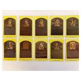Ten Baseball Hall of Fame Plaque Postcards