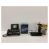 Corded Speakerphone, Fax Machine, Desktop Heater, and Paper Shredder