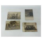 Four Vintage Postcards Featuring Automobiles