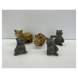 Five Cat Figurines