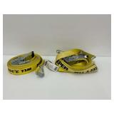 Two Yellow Tie-Down Ratchet Straps