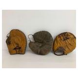 Three Vintage Leather Catcher