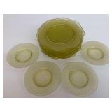 Group of Vaseline Uranium Glass Plates