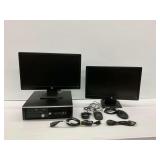 HP Desktop Computer with Two Monitors and Peripherals