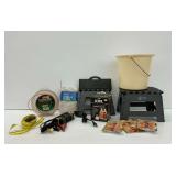 Bucket, Stanley Charger, and Two Step Stool