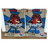Two Rockford Icehogs 2014-2015 Fleece Throw Blankets